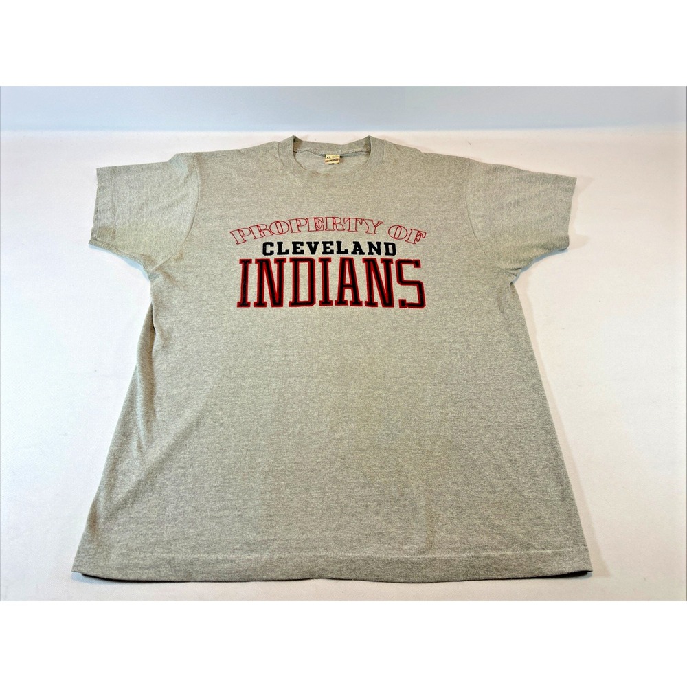 Vintage Cleveland Indians Shirt Size Extra Large Property Of Single Stitch 50/50